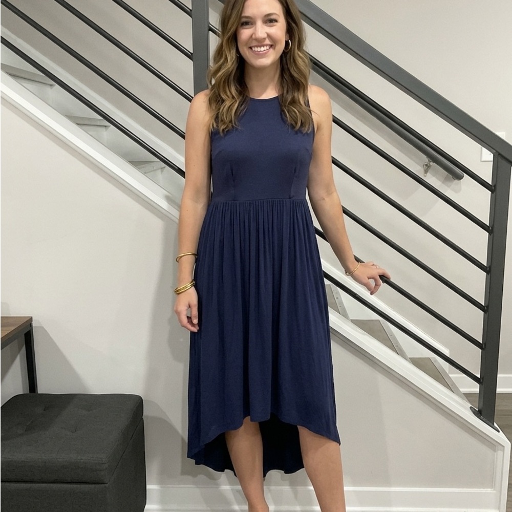 Old Navy Navy Sleeveless High-Low Dress